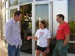 Owner Matt Lucas chats with Cindy Samok and Bob Weist.